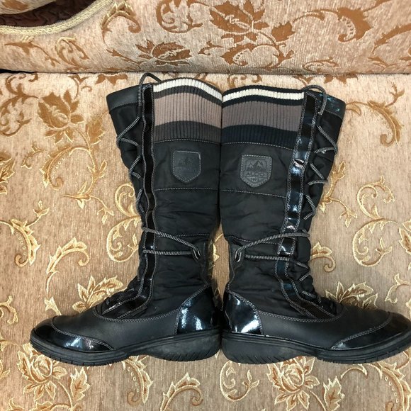 Lace-Up Knee High Patent & Leather Aldo Rain Boots - Picture 6 of 16